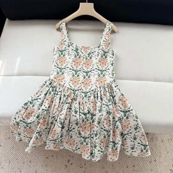 AGUA BY AGUA BENDITA Pluma floral corset cotton dress - Picture 6 of 13